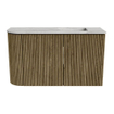 Mondiaz JOYA-DLUX Meuble de toilette 71,6 cm - arrondi gauche couleur Dusk - Vasque FAYE position Droite Sans trou de robinet couleur Glace SW1423182
