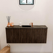 Mondiaz JOYA-DLUX 100cm toiletmeubel - kleur Walnut - Wastafel FAYE positie Midden 1 kraangat kleur Lava. SW1422449