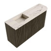 Mondiaz JOYA-DLUX 81.6cm toiletmeubel - ronding rechts kleur Shadow - Wastafel FAYE positie Links 1 kraangat kleur Nata. SW1424981