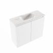 MONDIAZ TURE-DLUX Meuble WC 60 cm Talc. Lavabo EDEN Ostra position milieu. Sans trou de robinet. SW1104644