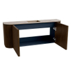 Mondiaz JOYA-DLUX 103.2cm toiletmeubel - ronding links en rechts kleur Walnut - Wastafel FAYE positie Midden Zonder kraangat kleur Arena. SW1424381