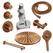BRAUER Copper Edition Regendoucheset inbouw - hoofddouche 30cm - 3 gladde knoppen - inclusief inbouwdeel - rechte wandarm - handdouche rond 3 standen - PVD - geborsteld koper SW374505