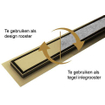 Wiesbaden Douchegoot met flens en tegelrooster 80 x 7 cm geborsteld messing SW1138569