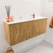 Mondiaz JOYA 100cm toiletmeubel - kleur Oak - Wastafel FAYE positie Midden 1 kraangat kleur Talc. SW1421115