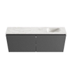 MONDIAZ TURE-DLUX Meuble toilette - 120cm - Dark Grey - EDEN - vasque Ostra - position droite - sans trou de robinet SW1104802