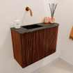 Mondiaz JOYA-DLUX Meuble de toilette 61,6cm - arrondi droite couleur Ruby - Lavabo FAYE position Gauche Sans trou de robinet couleur Lava SW1423639