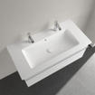 Villeroy & Boch Venticello Lavabo pour meuble avec lavabo au centre 100x50cm avec 2x1 trou pour robinetterie avec trop plein blanc 1025116