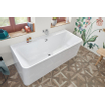Villeroy & Boch Collaro baignoire semi-autoportante semi-autoportante - 180x80cm - rectangulaire trop-plein chrome Acrylique Blanc Brillant SW354245