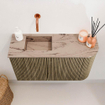 Mondiaz JOYA-DLUX 71.6cm meuble de salle de bains - arrondi droit couleur Dusk - Vasque FAYE position Gauche Sans trou de robinet couleur Arena SW1425766