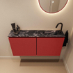 MONDIAZ TURE-DLUX Meuble de WC 100 cm Fire. Lavabo EDEN Lava position droite. Avec 1 trou de robinet. SW1103813