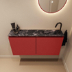 MONDIAZ TURE-DLUX Meuble toilette - 100cm - Fire - EDEN - vasque Lava - position droite - 1 trou de robinet SW1103813