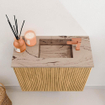 Mondiaz JOYA-DLUX 50cm meuble de toilette - couleur Oak - Vasque FAYE position Droite 1 trou de robinet couleur Arena. SW1423891