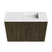 Mondiaz JOYA 60cm meuble de salle de bains - couleur Shadow - Lavabo FAYE position Droite Sans trou de robinet couleur Talc. SW1421396
