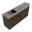 Mondiaz JOYA-DLUX 91.6cm meuble de toilette - arrondi droit couleur Shadow - Vasque FAYE position Gauche 1 trou de robinet couleur Oza SW1425065