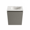 MONDIAZ TURE-DLUX Meuble WC 40 cm Smoke. Lavabo EDEN Ostra position droite. Avec 1 trou de robinet. SW1105108