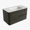 Mondiaz CIRO-DLUX Meuble de salle de bains - 90x45x50cm - Lavabo en solid surface Opalo - 1 vasque au milieu - 1 trou de robinet - 2 tiroirs - Shadow SW1532403
