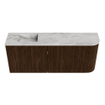 Mondiaz JOYA-DLUX 101.6cm toiletmeubel - ronding rechts kleur Walnut - Wastafel FAYE positie Links 1 kraangat kleur Glace. SW1422391