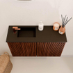 Mondiaz JOYA 70cm meuble de salle de bains WC - couleur Ruby - Vasque FAYE position Gauche 1 trou de robinet couleur Urban SW1421801