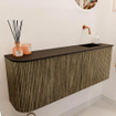Mondiaz JOYA 111.6cm meuble de salle de bains - arrondi gauche couleur Dusk - Vasque FAYE position Droite Sans trou de robinet couleur Urban. SW1421702
