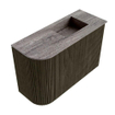 Mondiaz JOYA-DLUX Meuble de toilette 61.6cm - arrondi gauche couleur Shadow - Lavabo FAYE position Droite Sans trou de robinet couleur Oza SW1426255