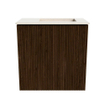 Mondiaz JOYA-DLUX Meuble de salle de bains - 40cm - couleur Walnut - Vasque FAYE position Droite 1 trou de robinet couleur Meli SW1424396