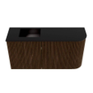 Mondiaz JOYA 81.6cm meuble de toilette - arrondi droit couleur Noyer - Vasque FAYE position Gauche 1 trou de robinet couleur Urban SW1421376