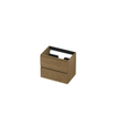 INK Wastafelonderkast - 60x40x52cm - 2 lades - greeploos - met houten keerlijst - MDF - Natur SW439211