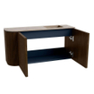 Mondiaz JOYA-DLUX 81.6cm toiletmeubel - ronding links kleur Walnut - Wastafel FAYE positie Rechts Zonder kraangat kleur Arena. SW1424362