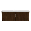 Mondiaz JOYA 113.2cm toiletmeubel - ronding links en rechts kleur Walnut - Wastafel FAYE positie Midden 1 kraangat kleur Talc. SW1421299