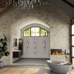 Mondiaz Aivy ensemble de meuble de salle de bains - 120x45x50cm - 0 trous de robinet - 1 lavabo talc Solid surface - Gauche - 2 tiroirs - Avec miroir - MDF Urban SW892452