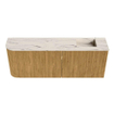 Mondiaz JOYA-DLUX Meuble de salle de bains 111.6cm - arrondi gauche couleur Oak - Vasque FAYE position Droite 1 trou de robinet couleur Nata. SW1424041