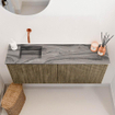 Mondiaz JOYA-DLUX 100cm toiletmeubel - kleur Dusk - Wastafel FAYE positie Links Zonder kraangat kleur Sombra. SW1426148