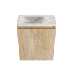 MONDIAZ TURE-DLUX 40cm toiletmeubel Washed Oak. EDEN wastafel Glace positie links. Zonder kraangat. SW1103576