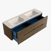Mondiaz CIRO-DLUX Meuble de salle de bains - 150x45x50cm - Vasque en solid surface Meli - 2 vasques double - 2 trous de robinet - 4 tiroirs - Dusk SW1533166