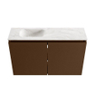 MONDIAZ TURE-DLUX meuble WC 80 cm Rust. EDEN lavabo Ostra position gauche. Avec 1 trou de robinet. SW1105073