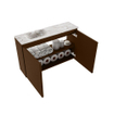 MONDIAZ TURE-DLUX Meuble toilette - 80cm - Rust - EDEN - vasque Glace - position gauche - 1 trou de robinet SW1103480