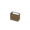 INK Wastafelonderkast - 80x45x65cm - 2 lades - greeploos - met houten keerlijst - MFC - Naturel eiken SW693178