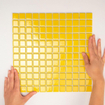 The Mosaic Factory Barcelona mozaïektegel - 30x30cm - wandtegel - Vierkant - Porselein Flamed Yellow Glans SW157191