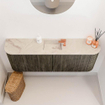 Mondiaz JOYA-DLUX 113.2cm toiletmeubel - ronding links en rechts kleur Shadow - Wastafel FAYE positie Midden 1 kraangat kleur Frappe. SW1422726
