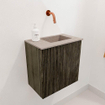Mondiaz JOYA-DLUX 40cm meuble de salle de bains - couleur Shadow - Vasque FAYE position Droite Sans trou de robinet couleur Saba. SW1425094