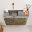 Mondiaz JOYA-DLUX Meuble de toilette 61,6cm - arrondi droit couleur Dusk - Vasque FAYE position Gauche Sans trou de robinet couleur Sombra. SW1426158