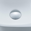 QeramiQ Fuente Set de lave-mains - 40x21,5x12cm - droit - lisse - demi-rond - 1 trou de robinet - céramique - robinet de lavabo eau froide chrome - bonde ouverte - siphon abaissé - blanc mat SW1232785