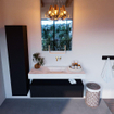 Mondiaz ALAN-DLUX Ensemble de meuble - 120cm - meuble Urban mat - 1 tiroir - Lavabo Cloud Opalo suspendu - vasque Centre - 0 trous de robinet SW806274