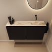 MONDIAZ TURE-DLUX Meuble WC 100cm Urban. EDEN lavabo Frappe position droite. Sans trou de robinet. SW1102624
