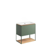 Crosswater Mada Ensemble de meuble - 60x36.7x61cm - lavabo - sans trous de robinet - open frame - Sage Green SW975303