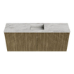 Mondiaz JOYA-DLUX 100cm meuble de salle de bains - couleur Dusk - Vasque FAYE position Milieu 1 trou de robinet couleur Glace. SW1423156