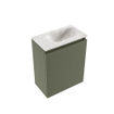 MONDIAZ TURE-DLUX Meuble toilette - 40cm - Army - EDEN - vasque Ostra - position droite - sans trou de robinet SW1104691