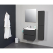 Basic Bella Meuble avec lavabo acrylique 1 trou de robinet 60x55x46cm avec armoire toilette à 1 porte gris Anthracite mat SW398076