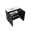 MONDIAZ TURE-DLUX Meuble toilette - 60cm - Urban - EDEN - vasque Frappe - position gauche - sans trou de robinet SW1102613