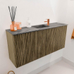Mondiaz JOYA-DLUX Meuble de salle de bains 90cm - couleur Dusk - Vasque FAYE position Milieu 1 trou de robinet couleur Sombra. SW1426137